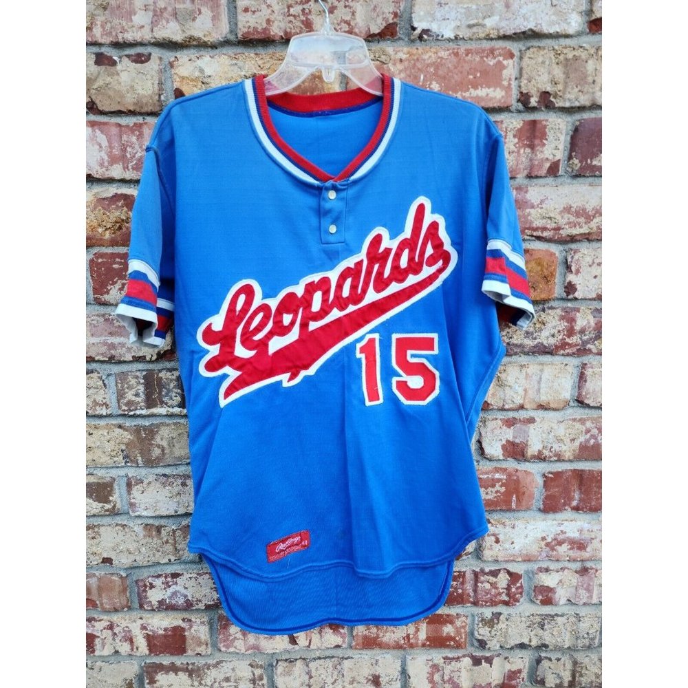 vintage rawlings rare leopards #15 mens sz 44 USA applique patch jersey